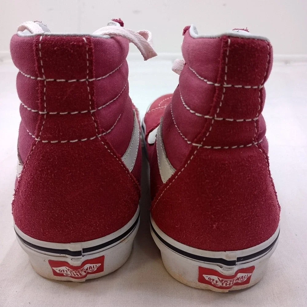 Vans Sk8-Hi Shoes Maroon W8 M6.5‎ Canvas Casual High Top Skater Sneakers 721356
